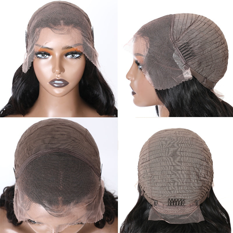 Peruca Lace Humana Ondulada 35cm com franja 13x4 HD - Sara
