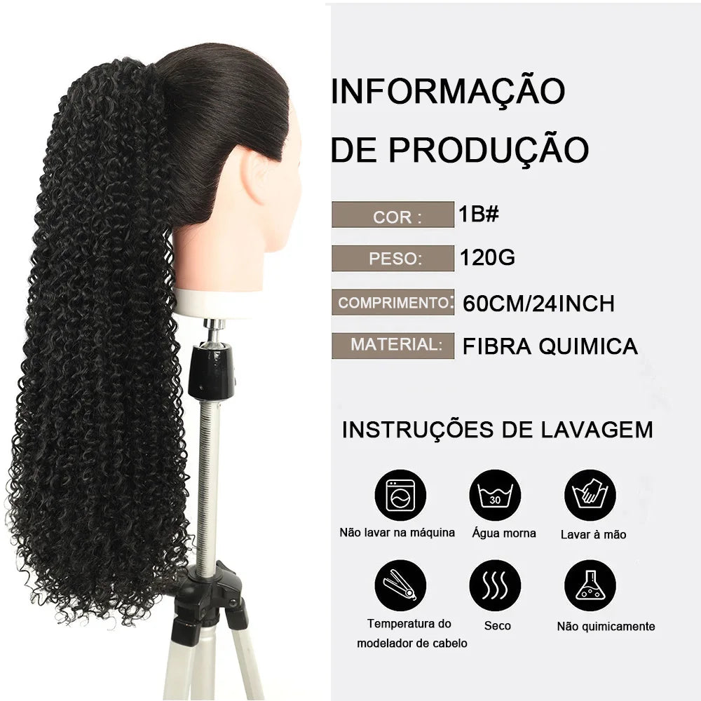 Rabo de Cavalo - Cabelo Afro Cacheado - 60cm - 120g