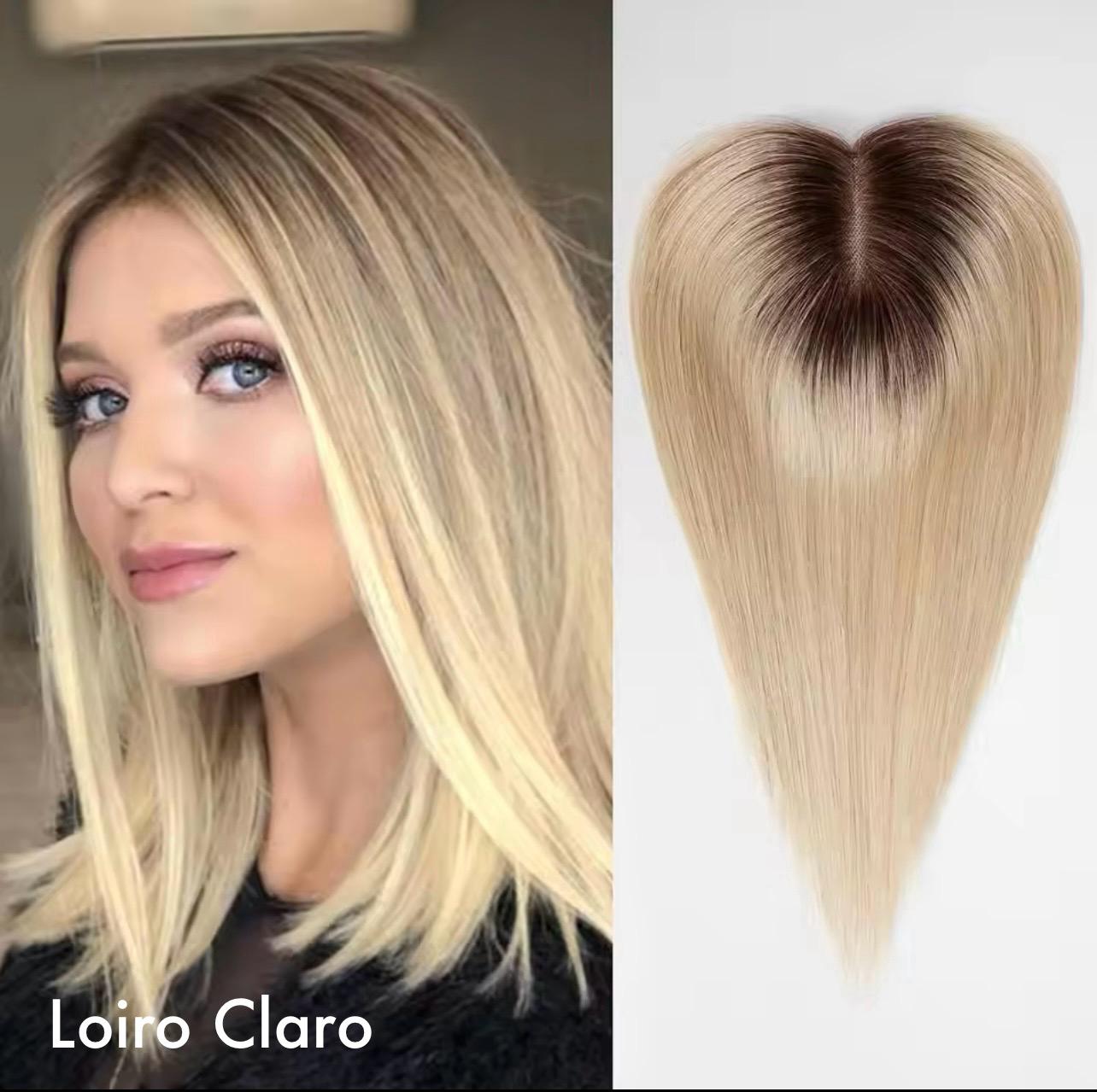 Aplique Topo De Cabeça (Cabelo Humano) - Para Alopecia, Falhas, Cabelos Ralos e com Queda