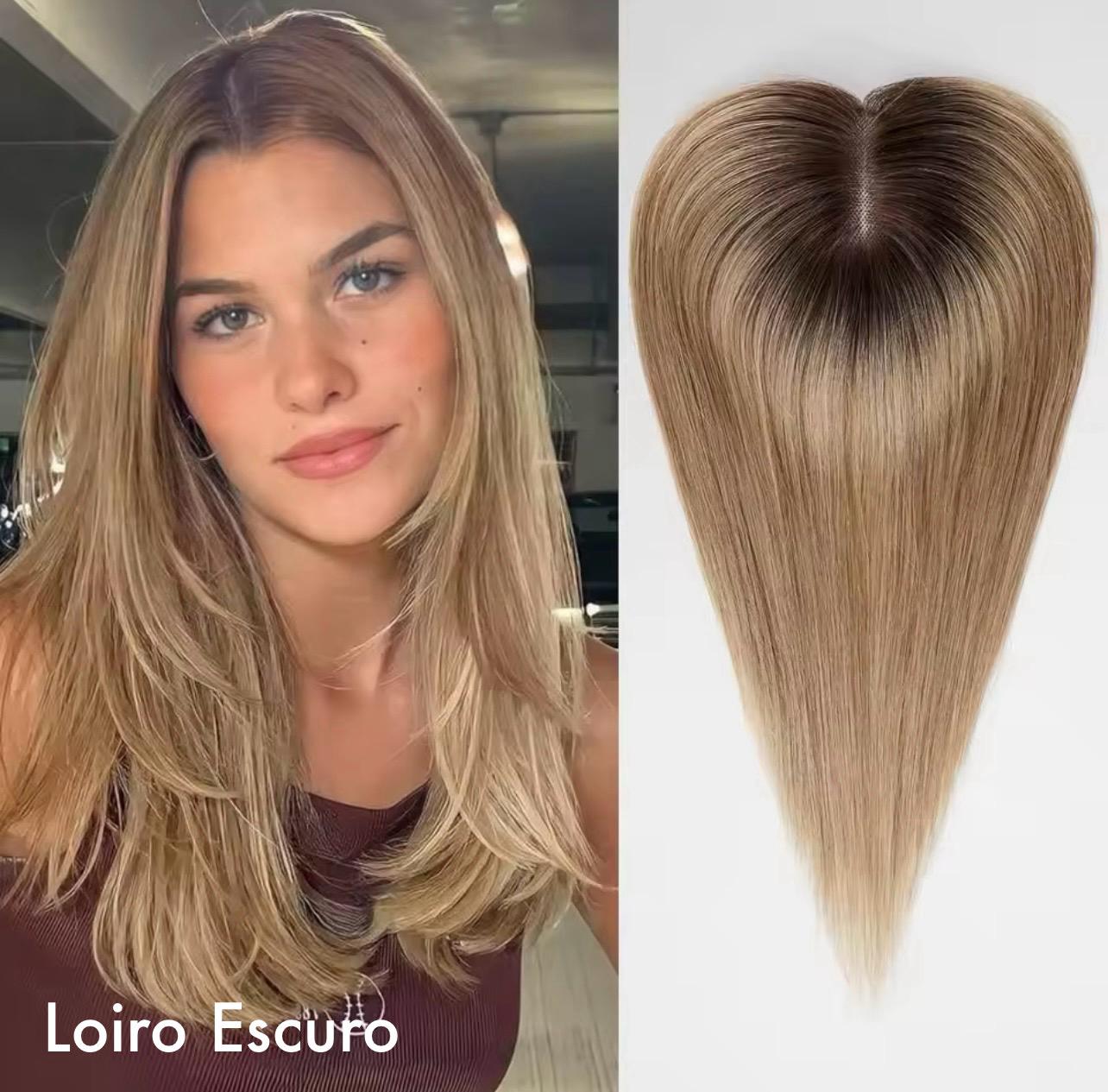 Aplique Topo De Cabeça (Cabelo Humano) - Para Alopecia, Falhas, Cabelos Ralos e com Queda