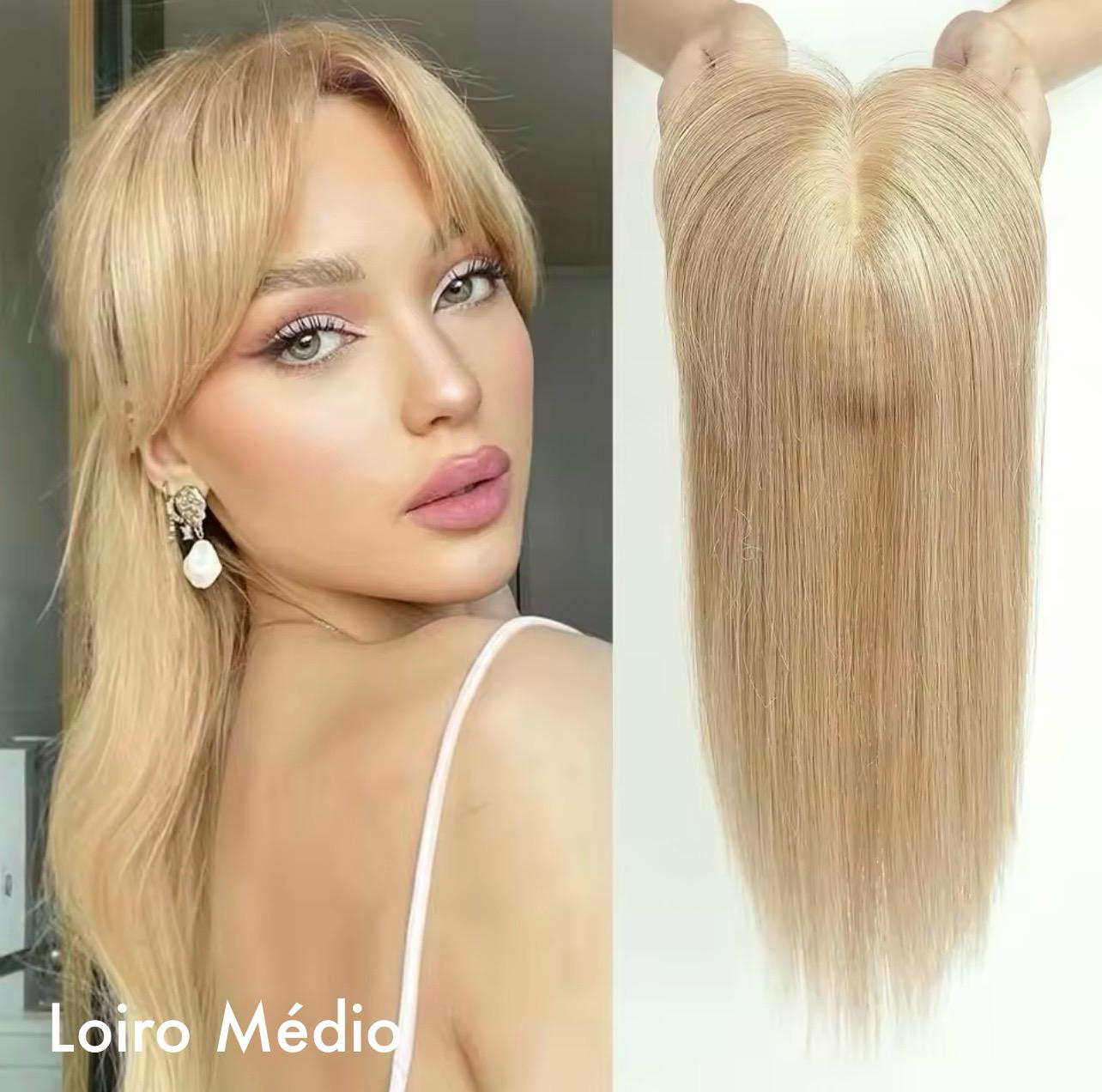 Aplique Topo De Cabeça (Cabelo Humano) - Para Alopecia, Falhas, Cabelos Ralos e com Queda
