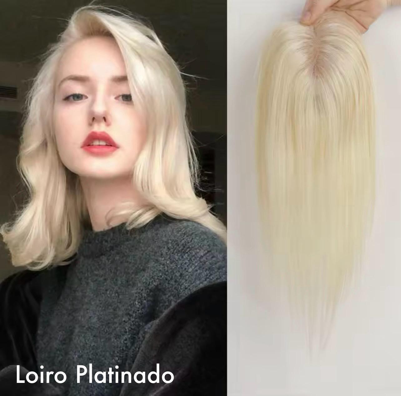 Aplique Topo De Cabeça (Cabelo Humano) - Para Alopecia, Falhas, Cabelos Ralos e com Queda