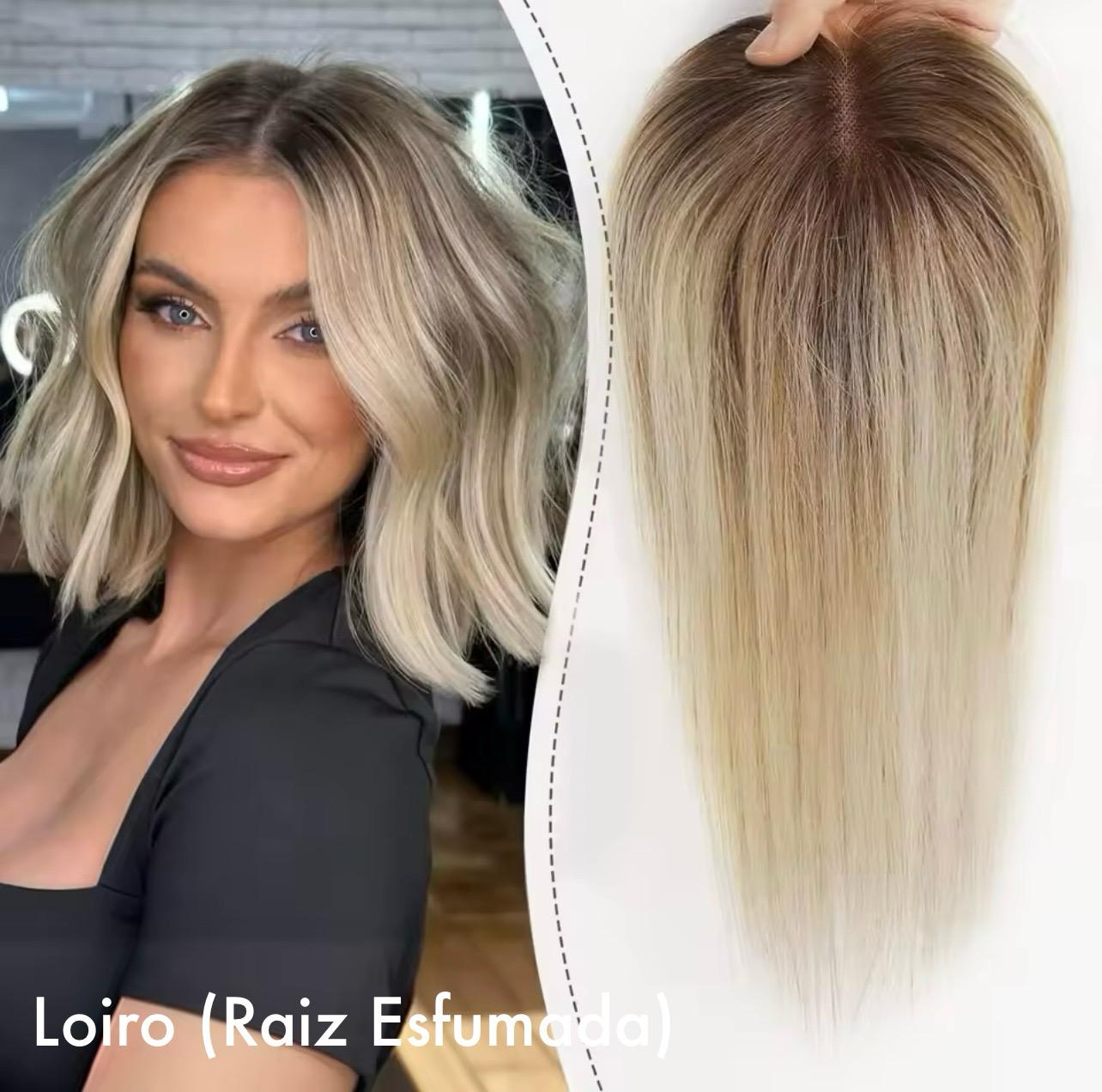 Aplique Topo De Cabeça (Cabelo Humano) - Para Alopecia, Falhas, Cabelos Ralos e com Queda