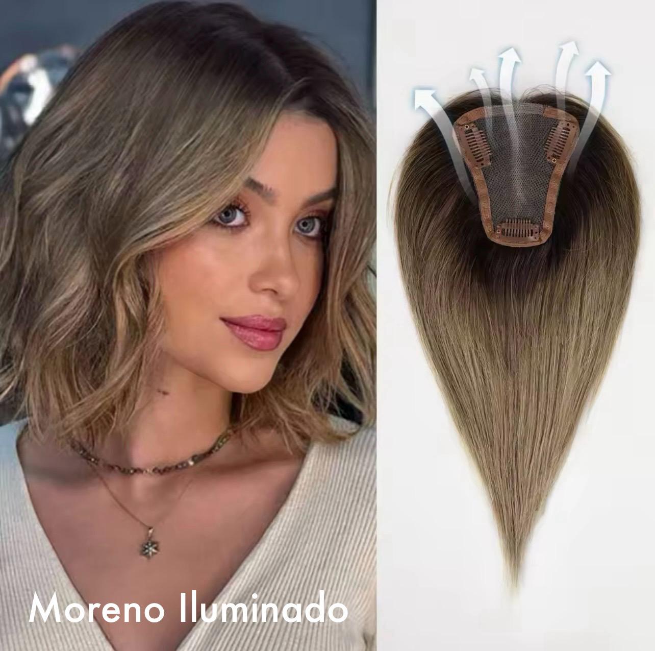 Aplique Topo De Cabeça (Cabelo Humano) - Para Alopecia, Falhas, Cabelos Ralos e com Queda