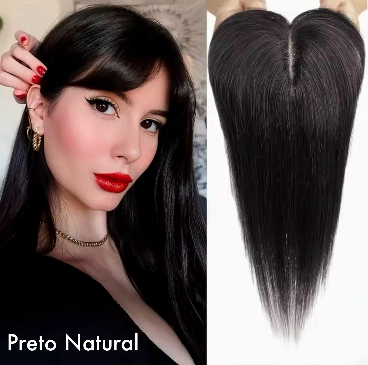 Aplique Topo De Cabeça (Cabelo Humano) - Para Alopecia, Falhas, Cabelos Ralos e com Queda