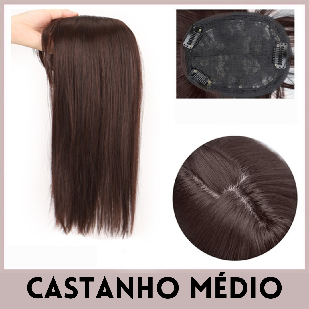 Aplique Topo de Cabeça - Fibra Orgânica (Para Alopecia, Falhas, Cabelos Ralos e com Queda)