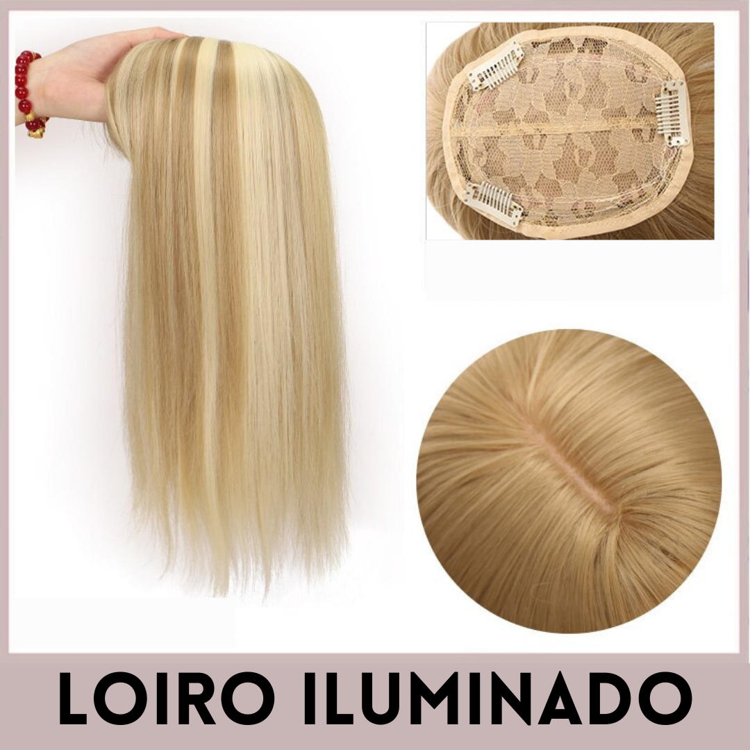 Aplique Topo de Cabeça - Fibra Orgânica (Para Alopecia, Falhas, Cabelos Ralos e com Queda)