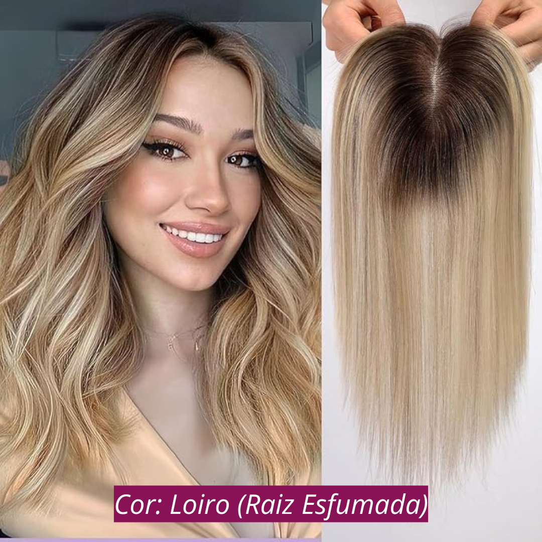 Aplique Topo de Cabeça - Fibra Orgânica (Para Alopecia, Falhas, Cabelos Ralos e com Queda)