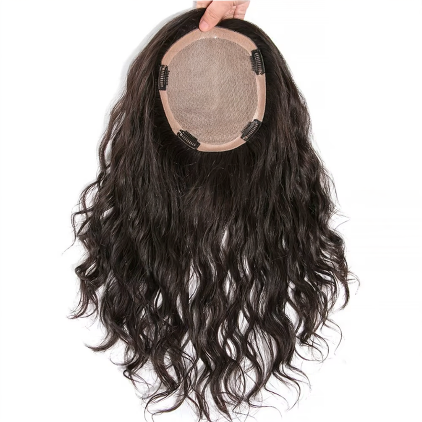 Aplique Topo de Cabeça Cacheado - Fibra Orgânica (Para Alopecia, Falhas, Cabelos Ralos e com Queda)