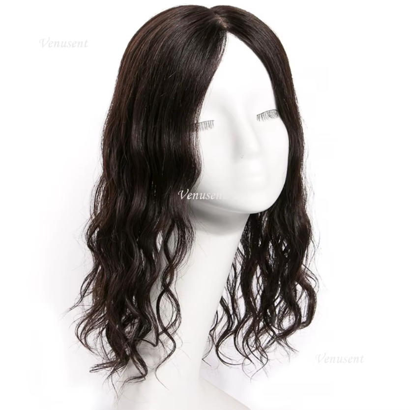 Aplique Topo de Cabeça Cacheado - Fibra Orgânica (Para Alopecia, Falhas, Cabelos Ralos e com Queda)