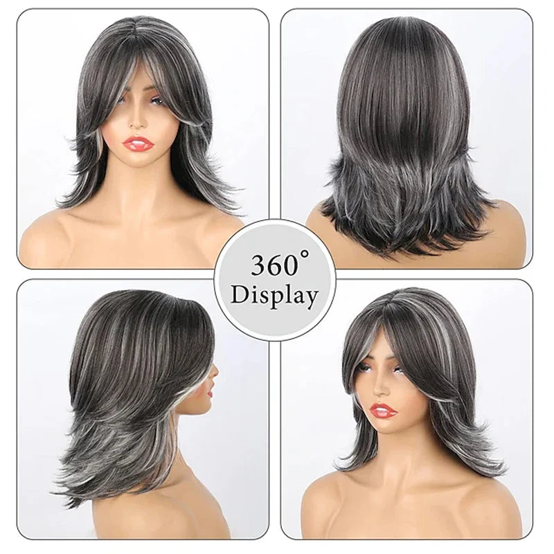 Peruca com Camadas e Franja (30cm) - Apliques Fantásticos