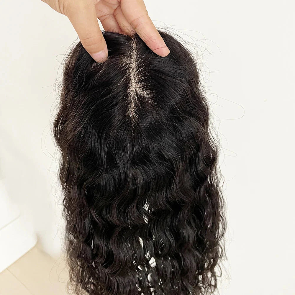 Aplique Topo de Cabelo Cacheado – 100% Humano (Cabelo Virgem)
