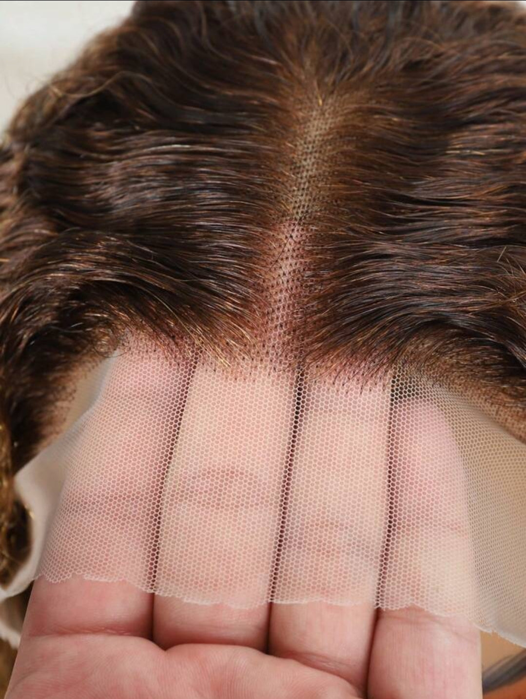 Lace Front Humana cacheada 65cm 13x4 HD- Rubia