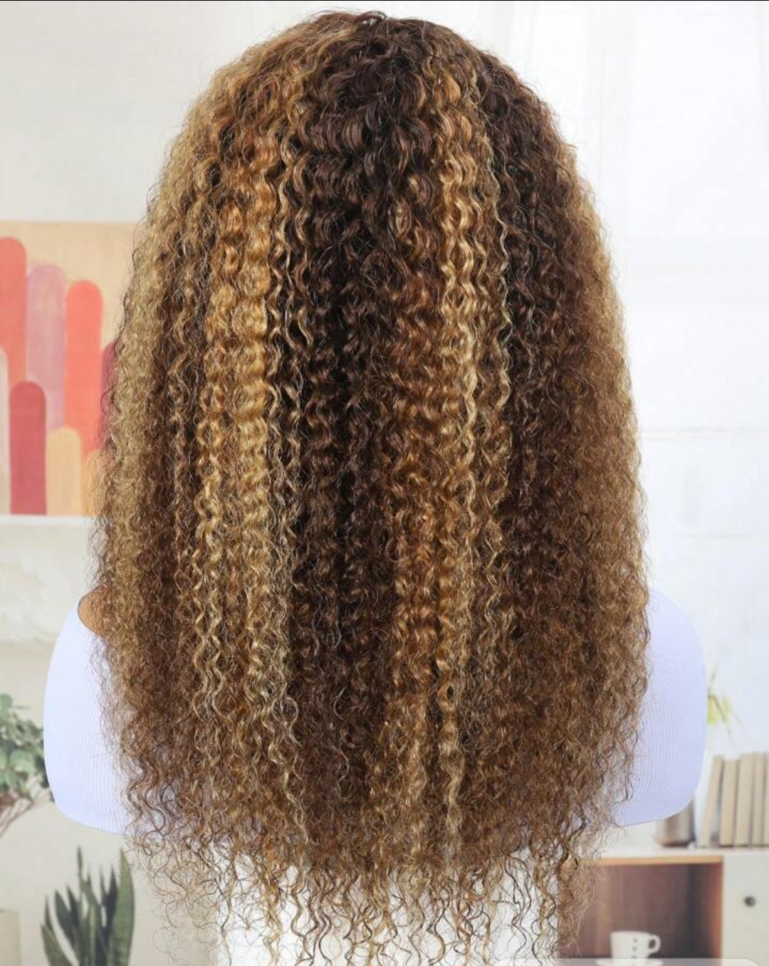 Lace Front Humana cacheada 65cm 13x4 HD- Rubia