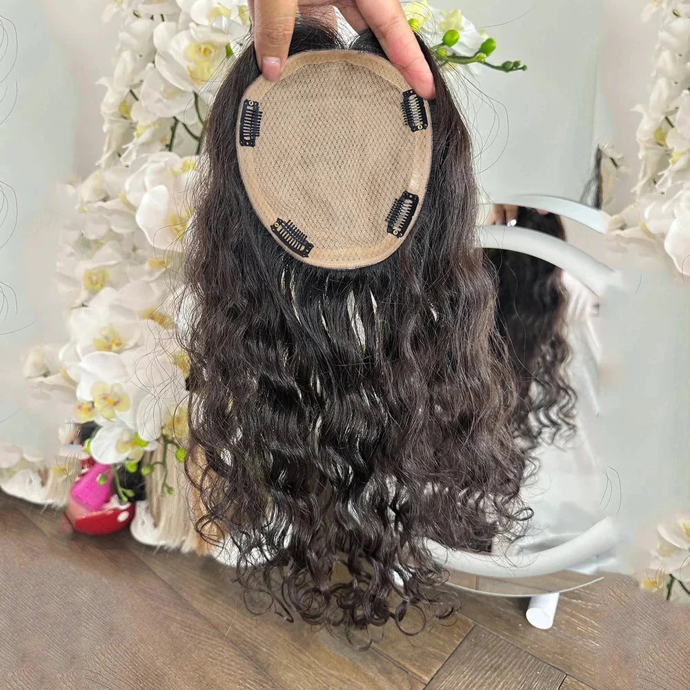 Aplique Topo de Cabelo Cacheado – 100% Humano (Cabelo Virgem)